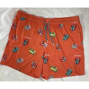 Rolling Stones Board Shorts AOP Graphic Orange Mens XXL Swim Trunks Trendy 380